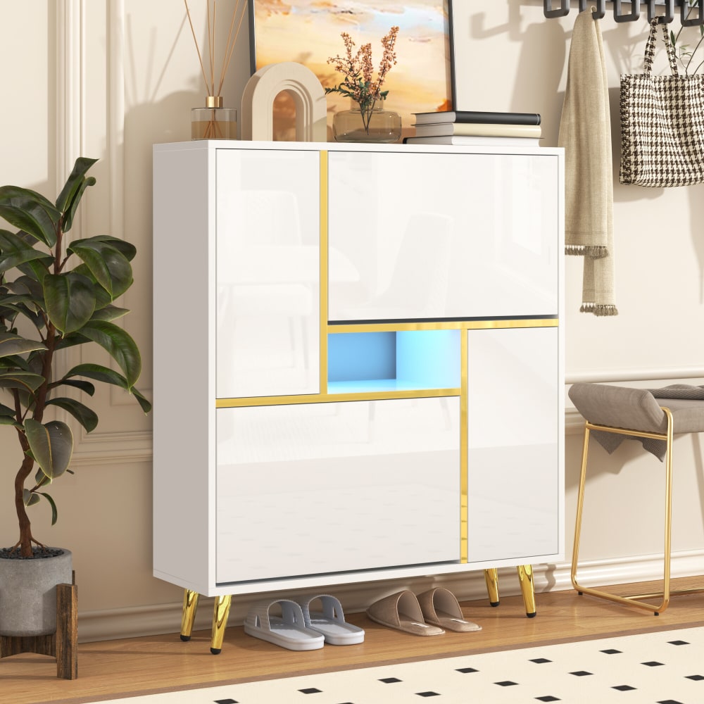 Portes basculantes ouvertes du buffet URBAN MEUBLE
