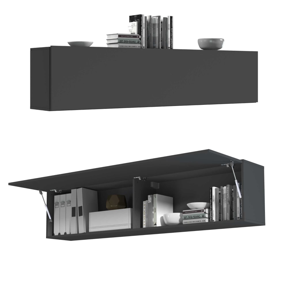 Détail de la façade anthracite mat du buffet MARUSKA