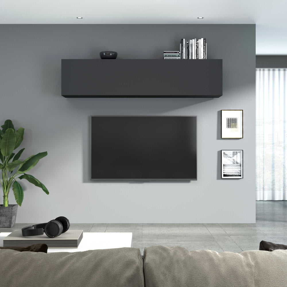 Buffet suspendu MARUSKA abattant ouvert sur son volume