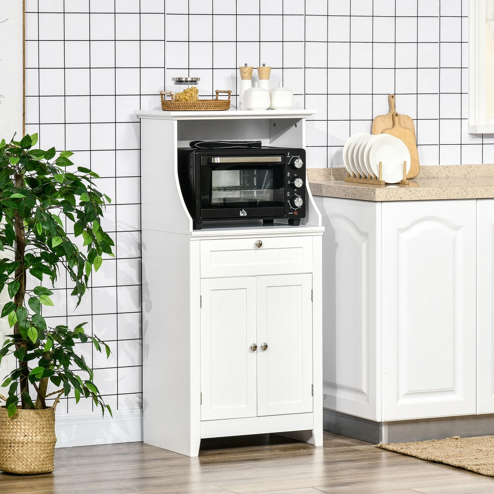Buffet HOMCOM tiroir et portes ouverts