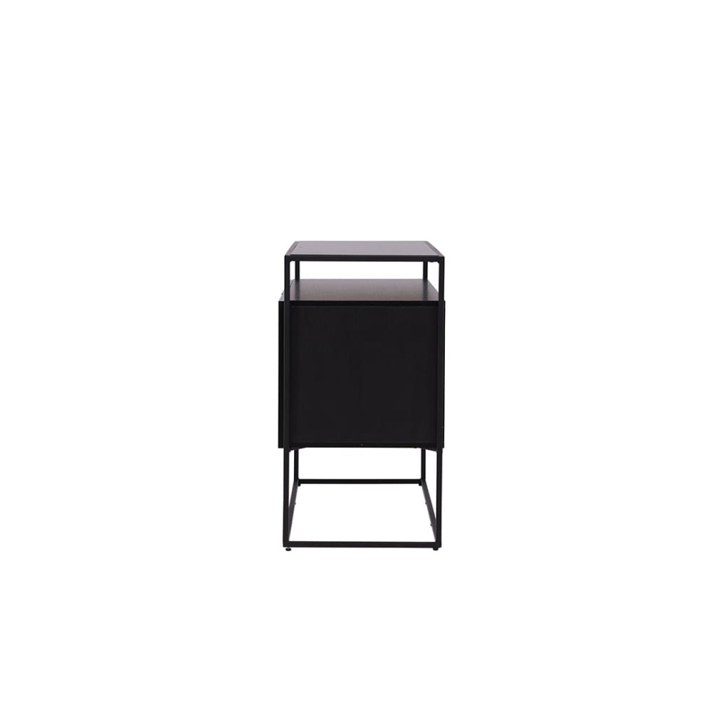 Vue latérale du buffet KINGSPORT en MDF noir
