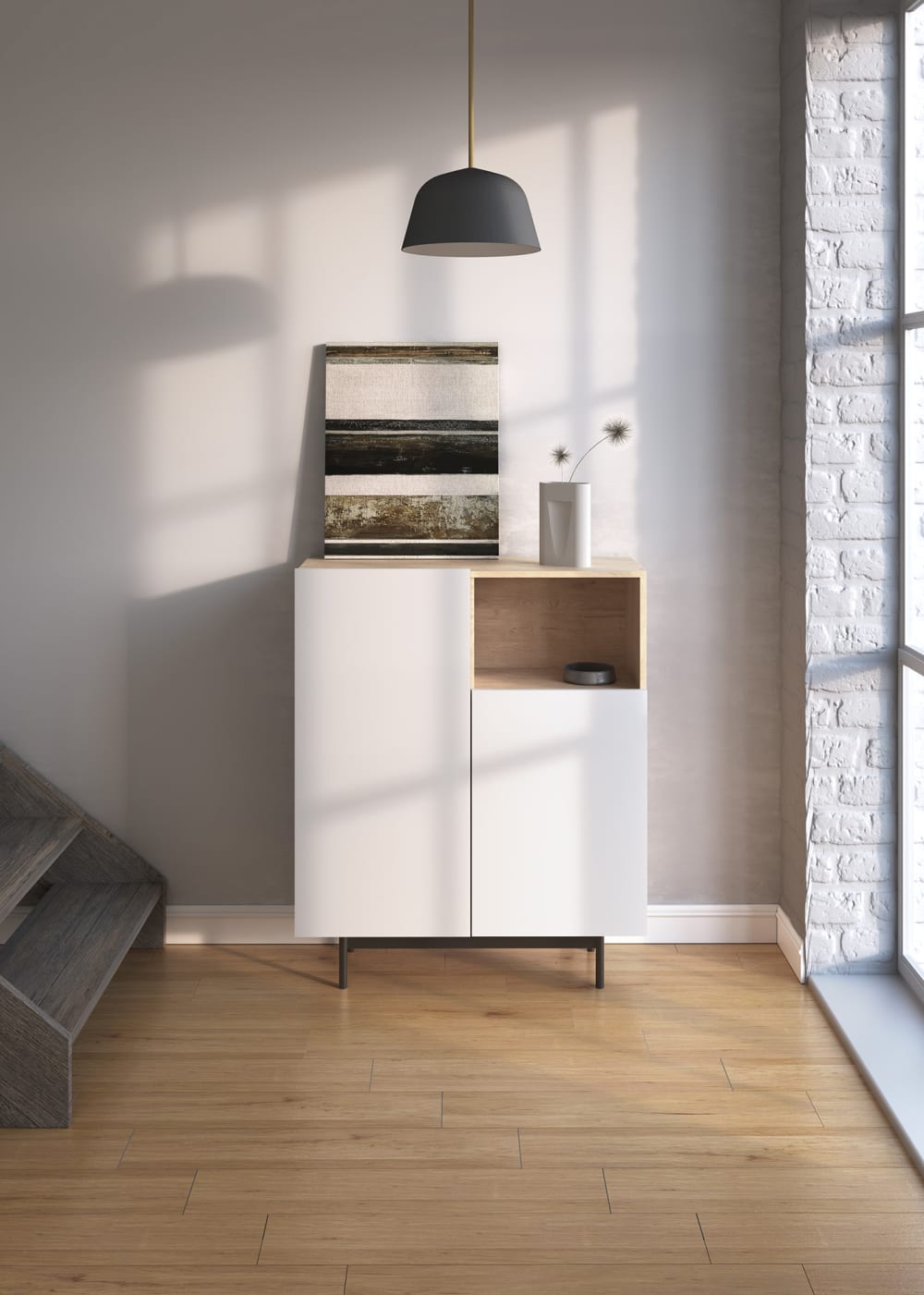 Buffet HERDASA portes ouvertes sur ses compartiments