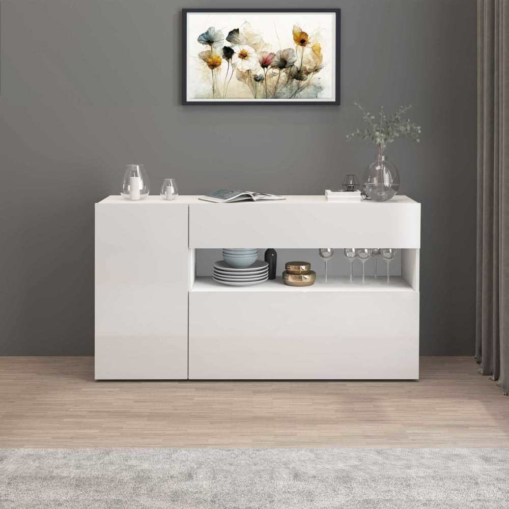 Détail de l'abattant du buffet POTENZA