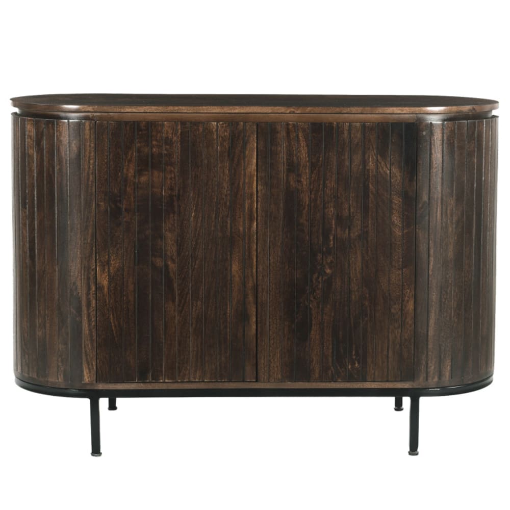 Buffet bahut MENTON en manguier massif brun 115 cm 2 portes