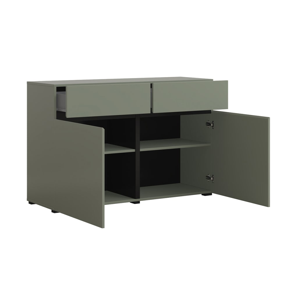 Buffet LILIA tiroirs et portes ouverts
