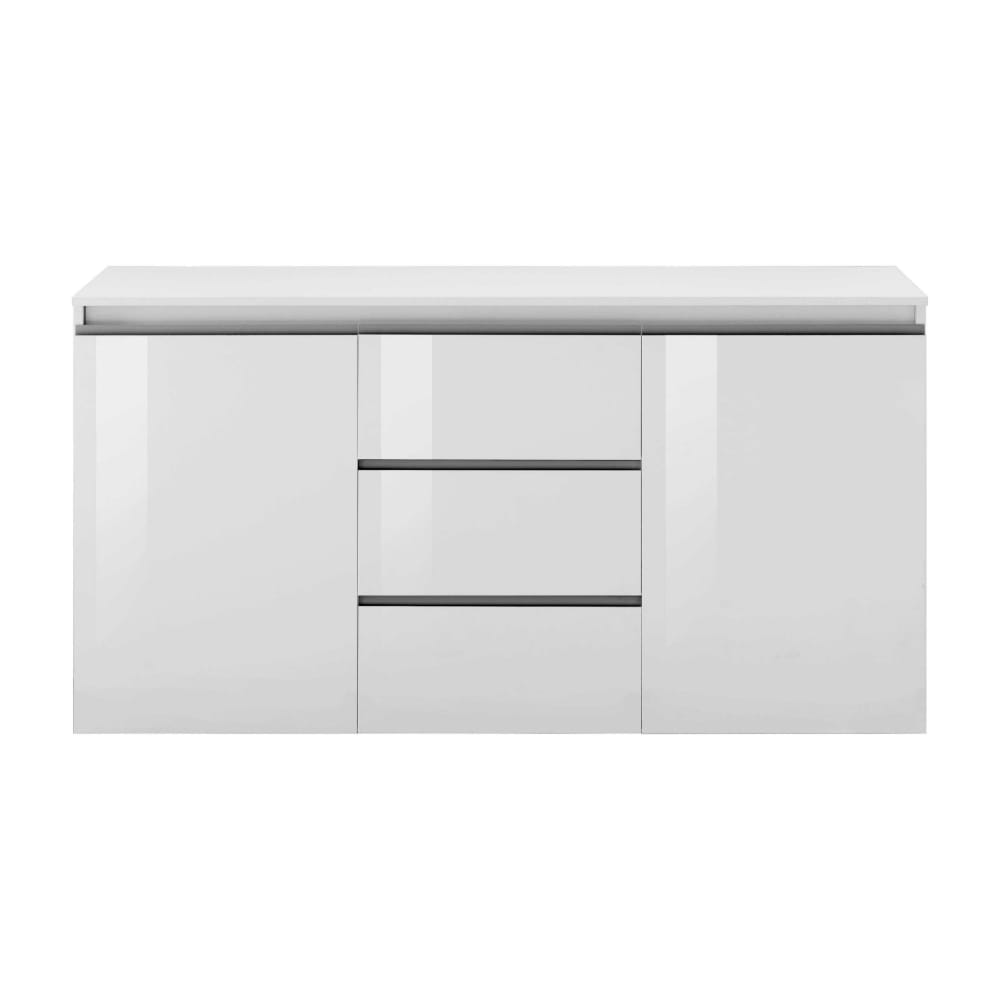Buffet enfilade 2 portes et 3 tiroirs blanc brillant 180 cm - MAGIC