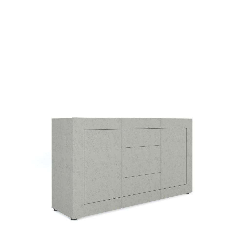 Buffet bahut ELIOS gris cachemire 150 cm avec 2 portes et 3 tiroirs