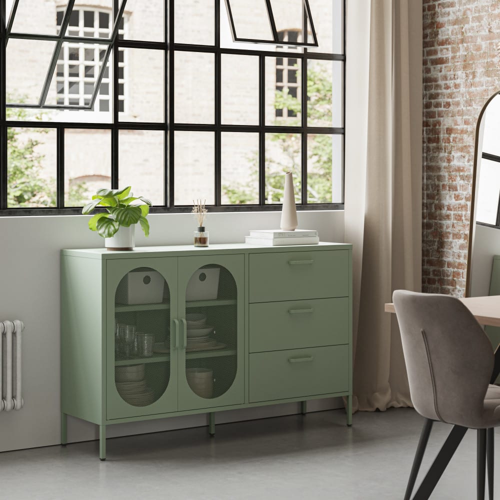 Détail de la couleur vert menthe du buffet ZIO