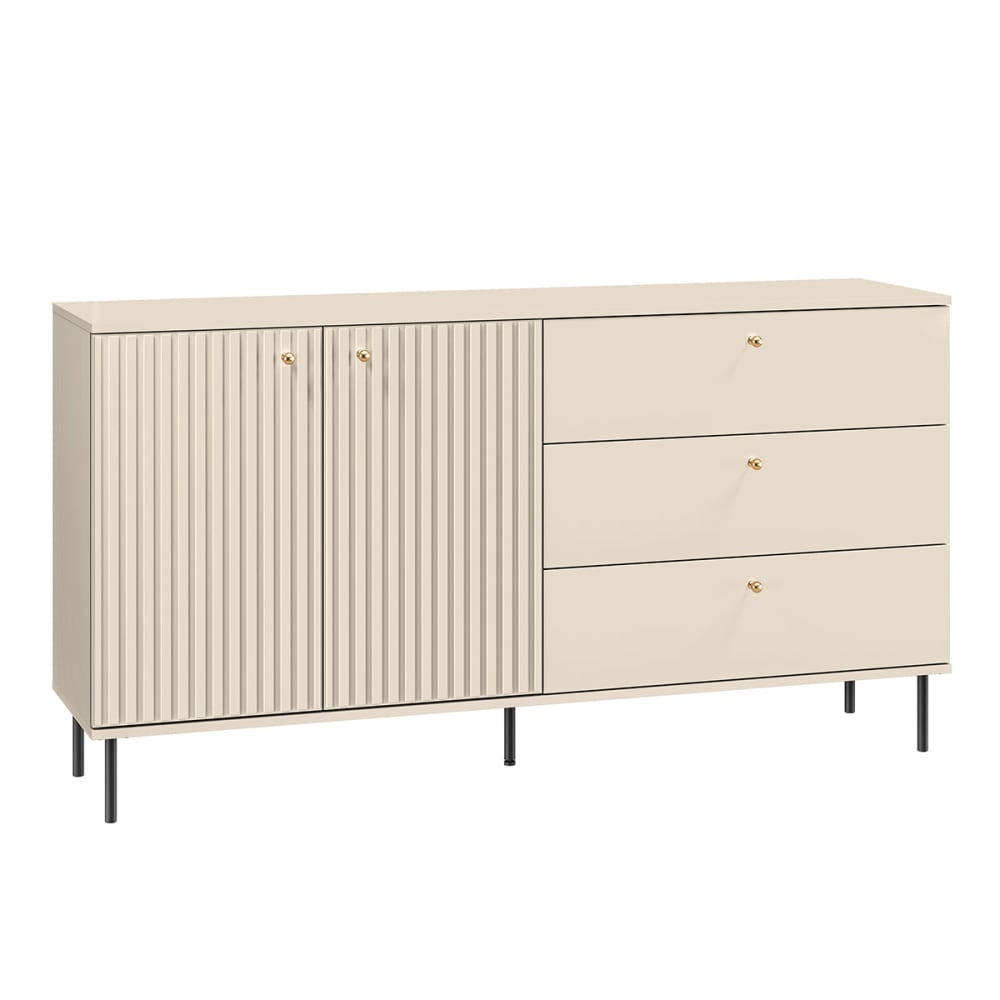 Buffet enfilade NOVA beige cachemire 2 portes et 3 tiroirs 160 cm