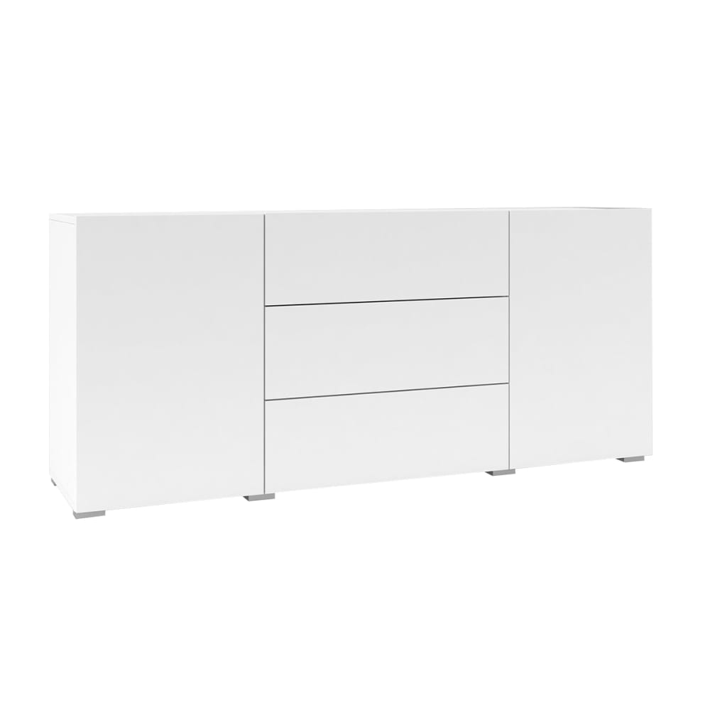 Buffet bas enfilade 2 portes et 3 tiroirs blanc 140 cm - GLORA