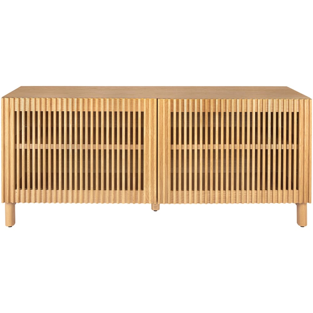 Buffet bas UMEA en chêne et frêne massif 120 cm à 2 portes