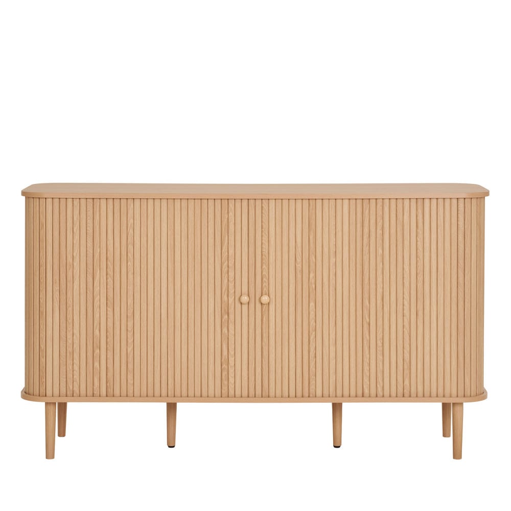 Buffet NIKKO 2 portes coulissantes en bois clair 140 cm