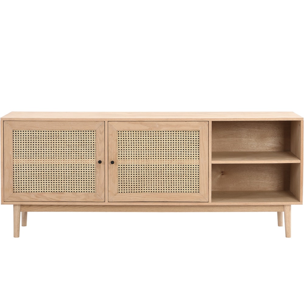 Buffet enfilade EDEN en chêne et cannage naturel 170 cm