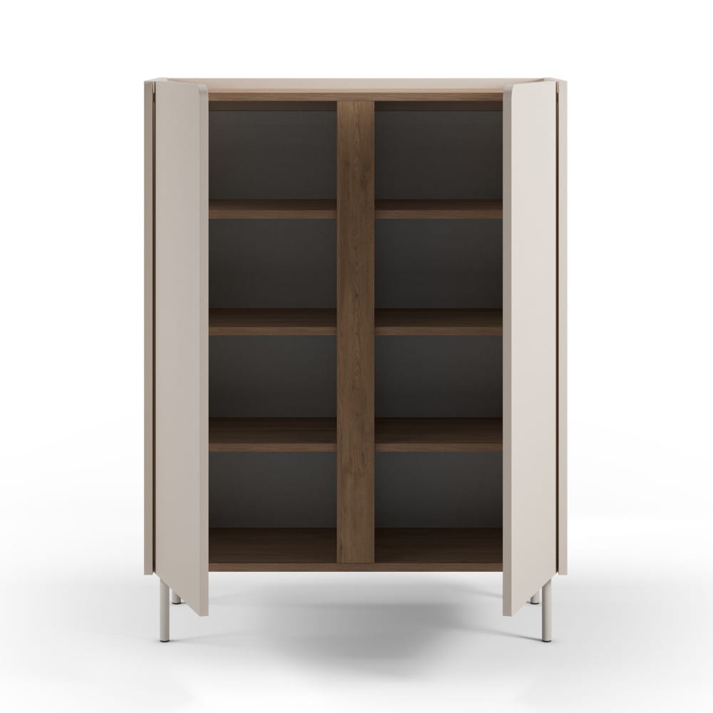 Buffet BOXY vu de trois quarts sur ses pieds métal