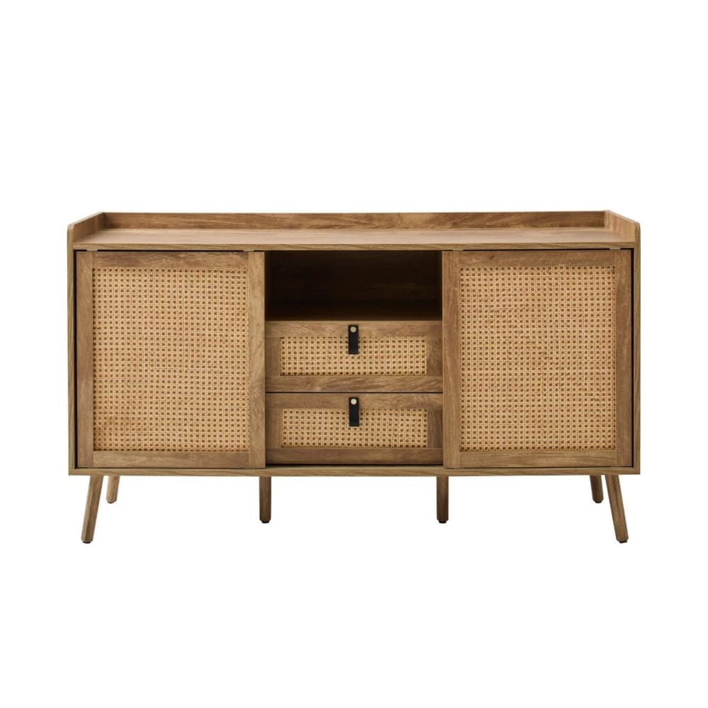 Buffet PALMO en rotin tressé 140 cm avec 2 portes coulissantes et 2 tiroirs
