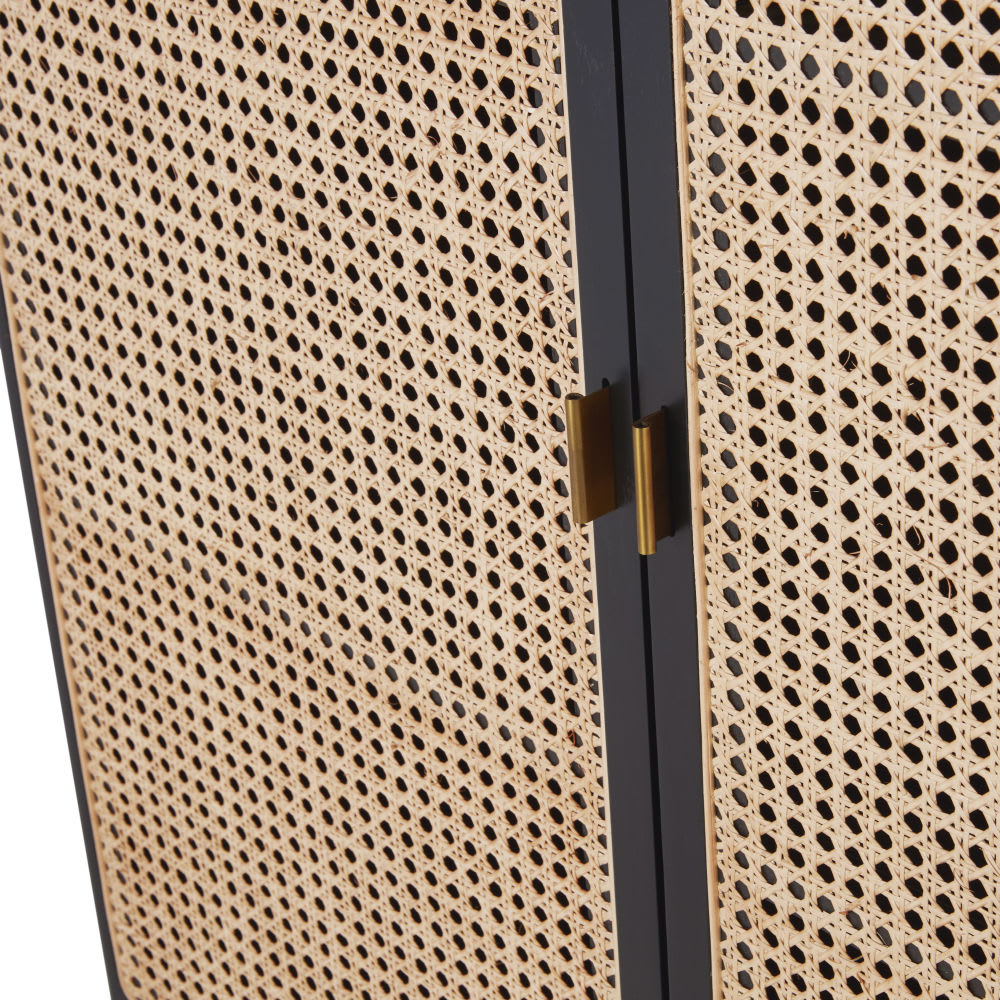 Buffet haut LORETO portes ouvertes sur les rangements superposés