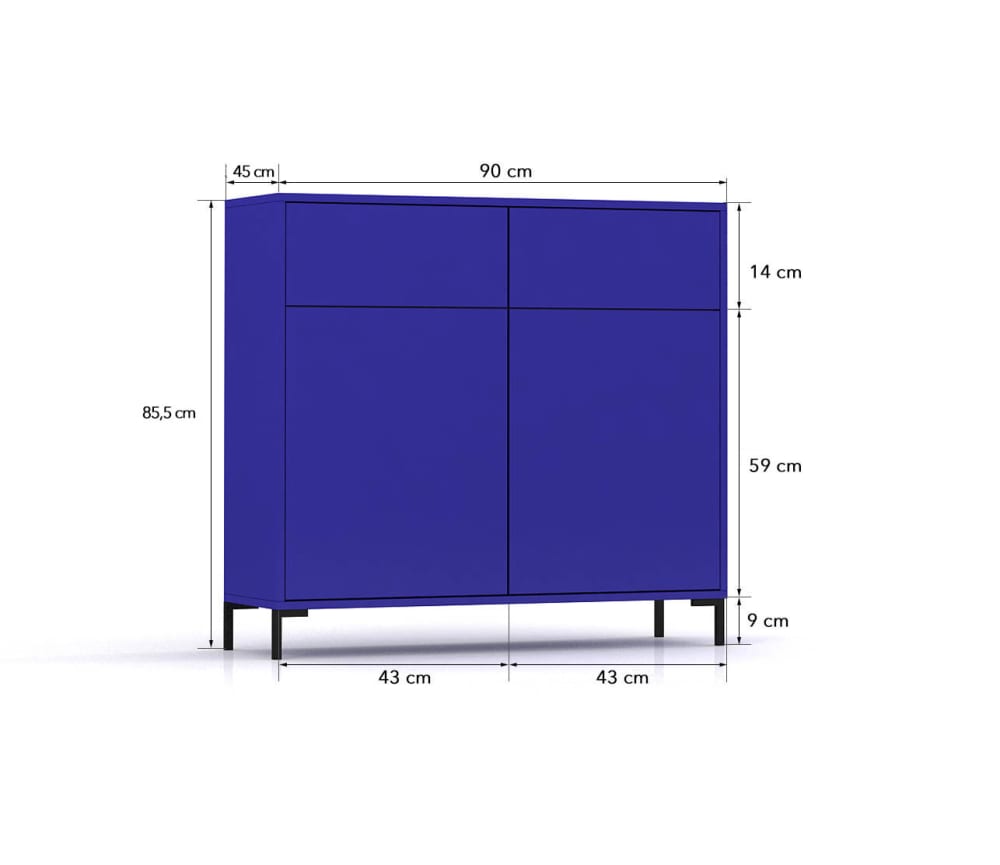 Buffet WILSON vu de trois quarts portes ouvertes