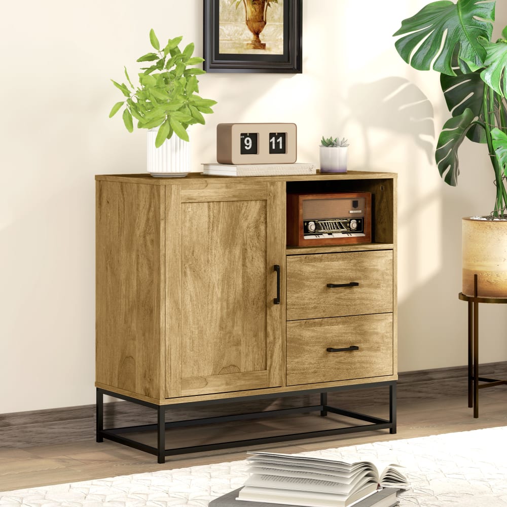 Tiroirs ouverts du buffet HOMCOM