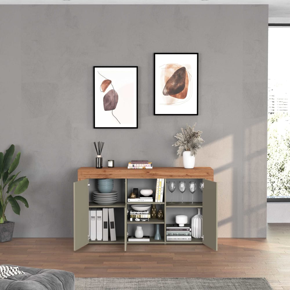 Buffet CHRONOS portes ouvertes sur ses volumes