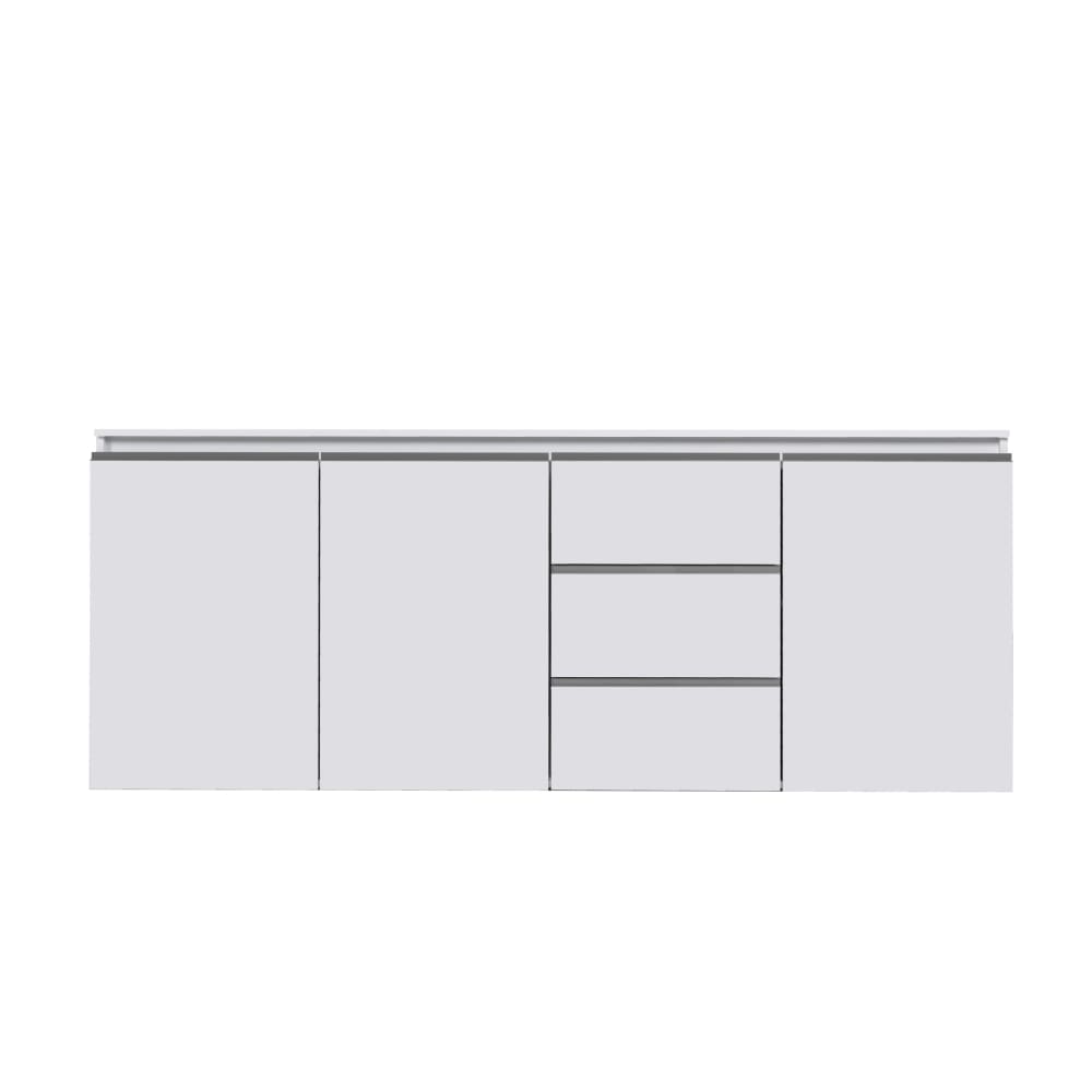 Grand buffet 3 portes et 3 tiroirs blanc brillant 200 cm - MAGIC