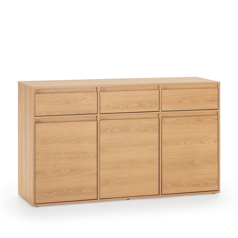 Buffet enfilade TORI effet chêne 3 portes et 3 tiroirs 140 cm