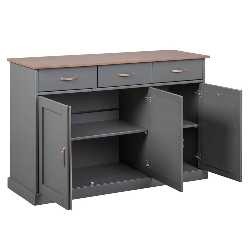 Buffet MELINA portes ouvertes sur les tablettes