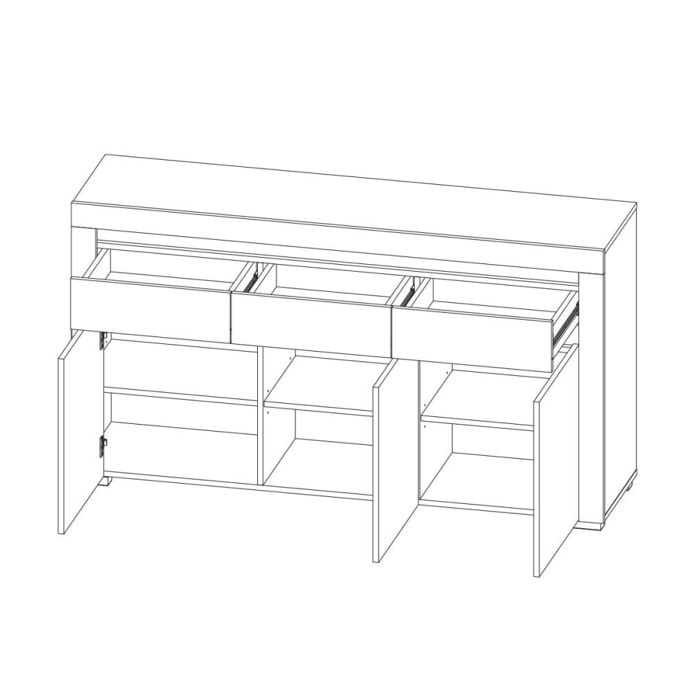 Buffet KASLA éclairé par sa bande LED