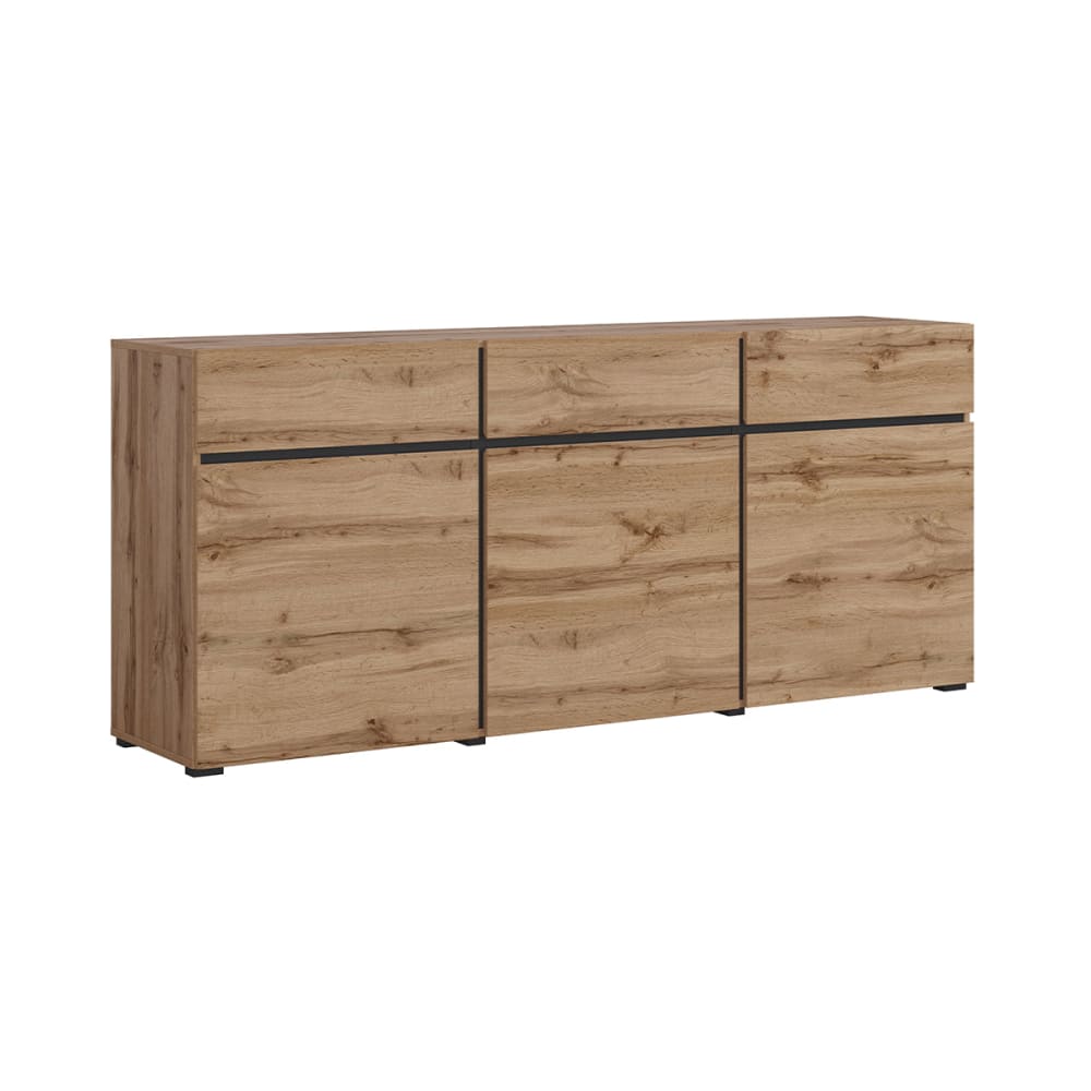 Grand buffet LILIA beige 180 cm avec 3 portes et 3 tiroirs