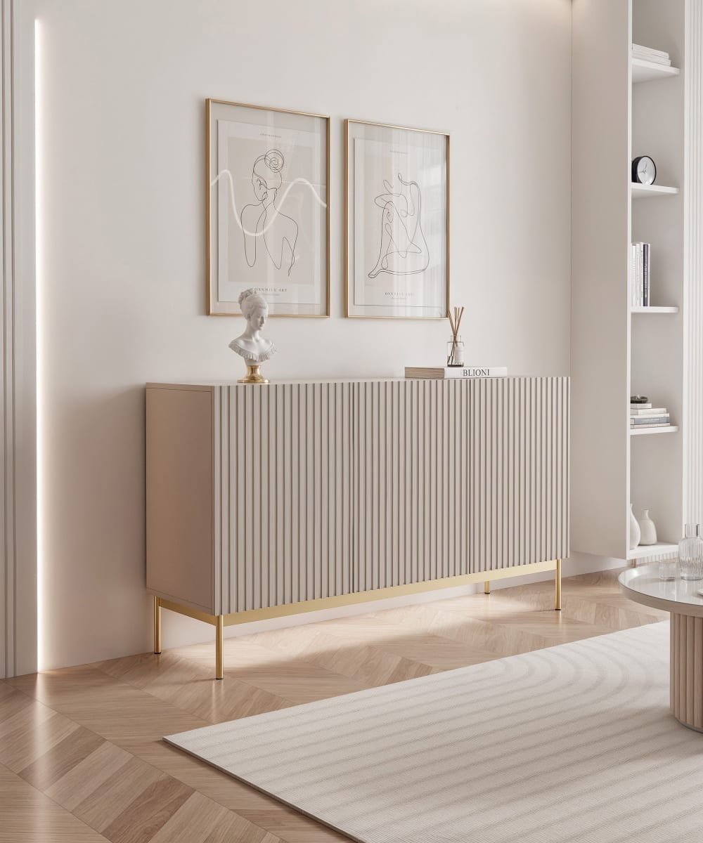 Buffet LINEARIS portes ouvertes avec éclairage LED