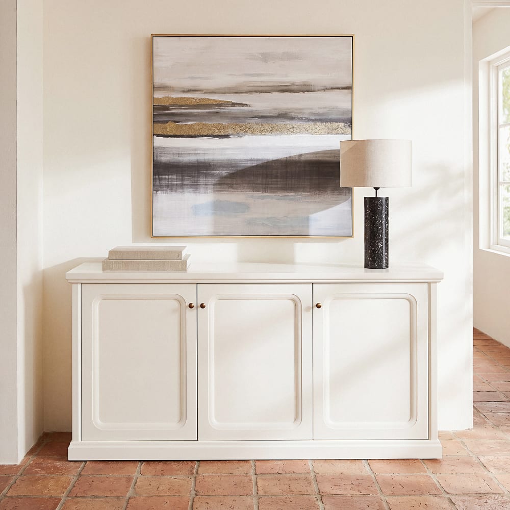 Buffet ALIETTE écru 171 cm avec 3 portes battantes à moulures