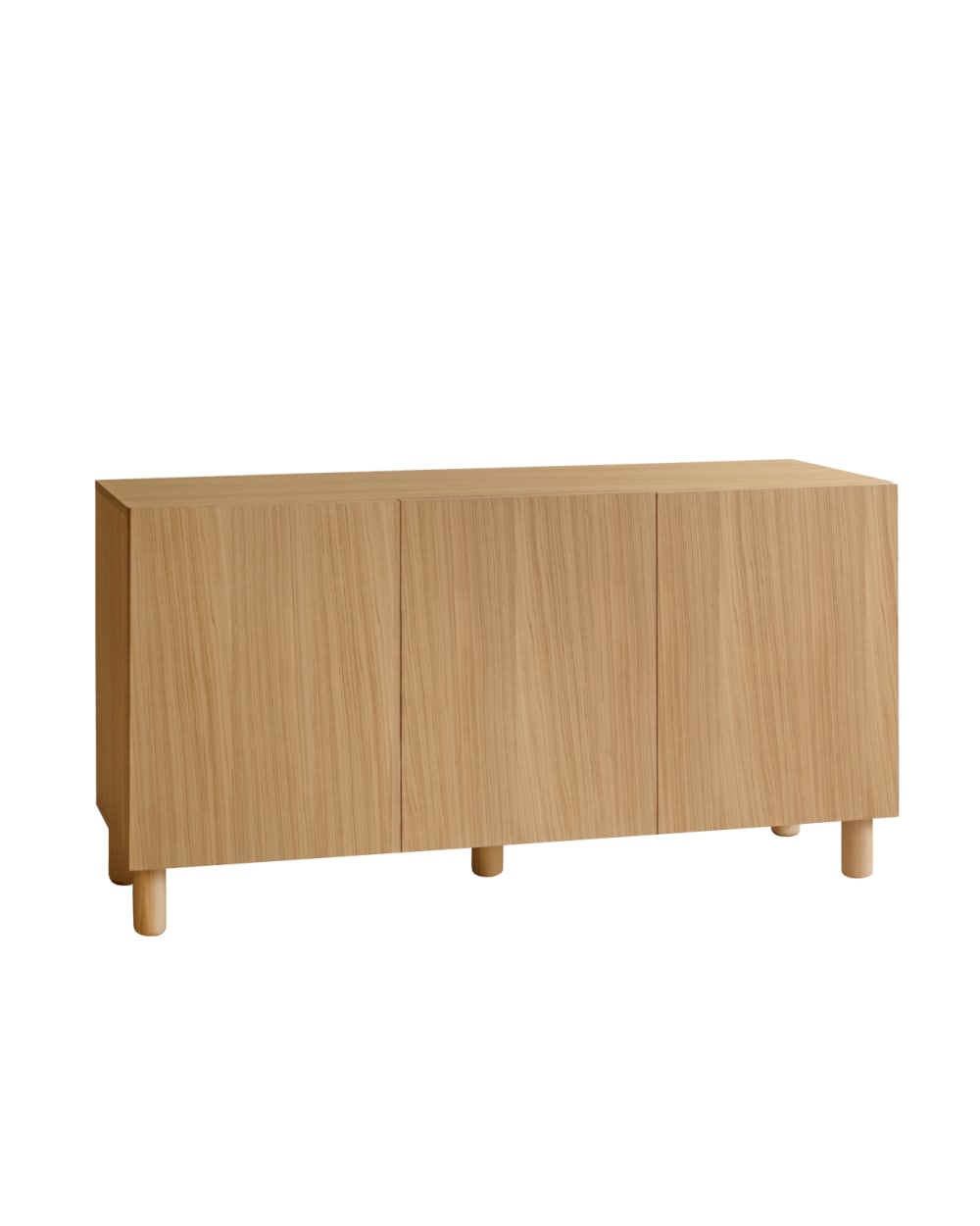 Buffet enfilade ALLIER 3 portes en placage de chêne naturel 160 cm