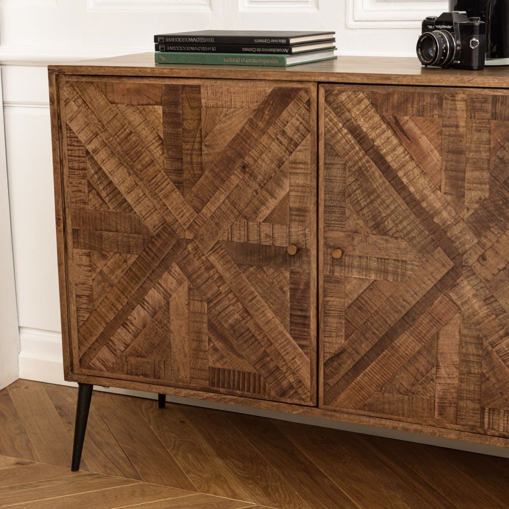 Buffet KIARA portes ouvertes sur son rangement