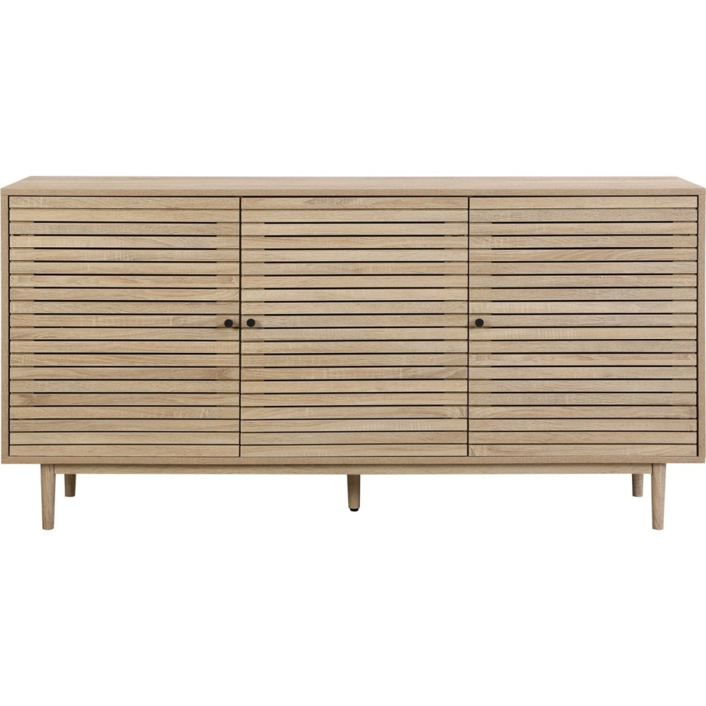 Buffet TIVOLI 160 cm effet chêne avec 3 portes coulissantes