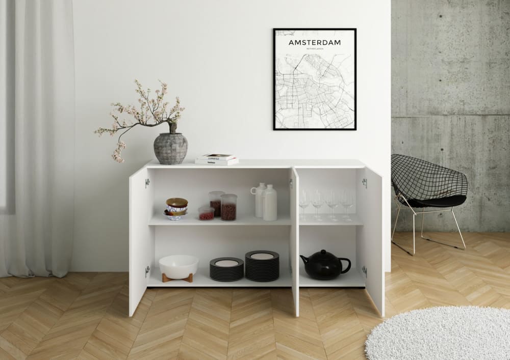 Buffet ELIOS portes ouvertes sur ses compartiments