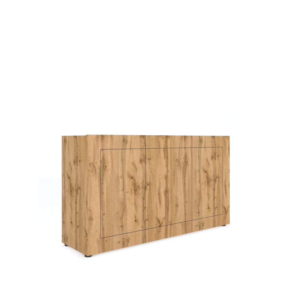 Buffet enfilade ELIOS effet chêne naturel 150 cm à 3 portes