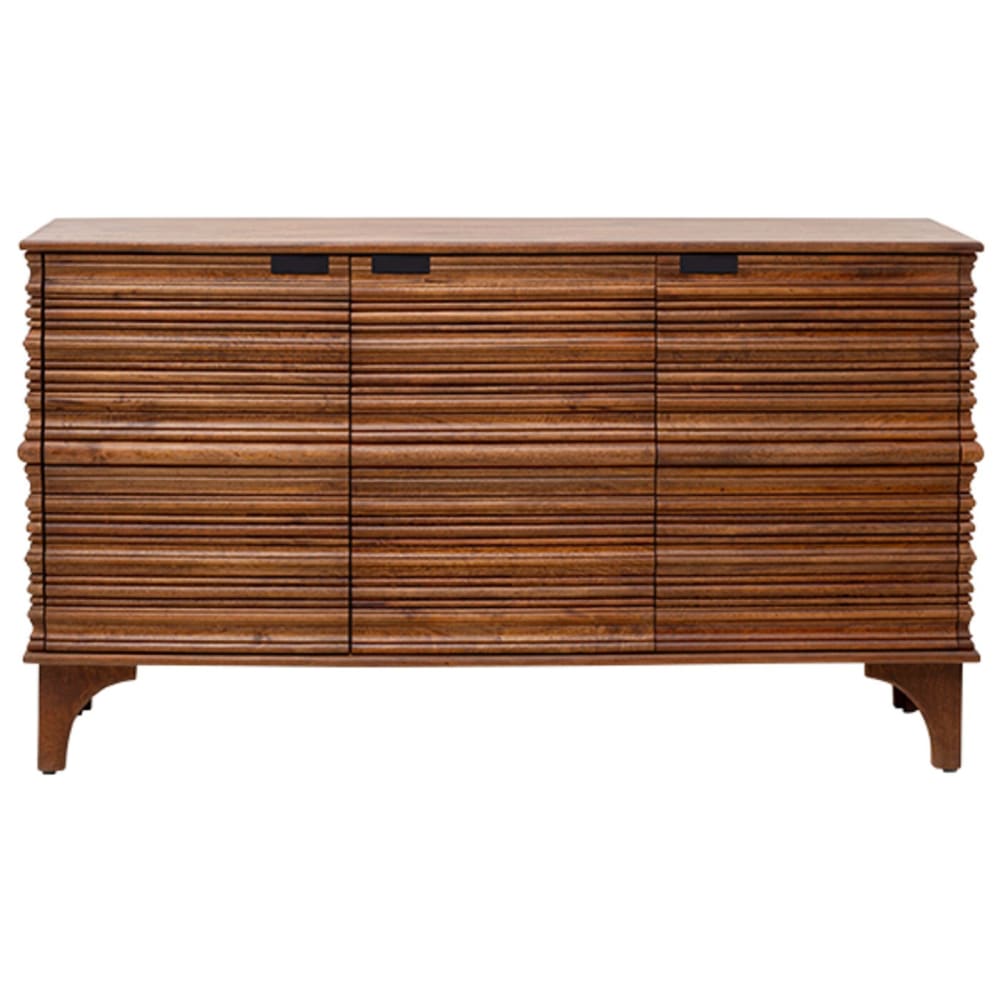 Buffet SANTOS 3 portes sculptées en manguier massif 150 cm