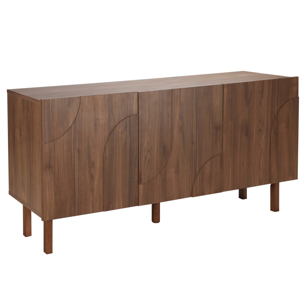 Buffet bahut THEA effet bois foncé 160 cm avec 3 portes