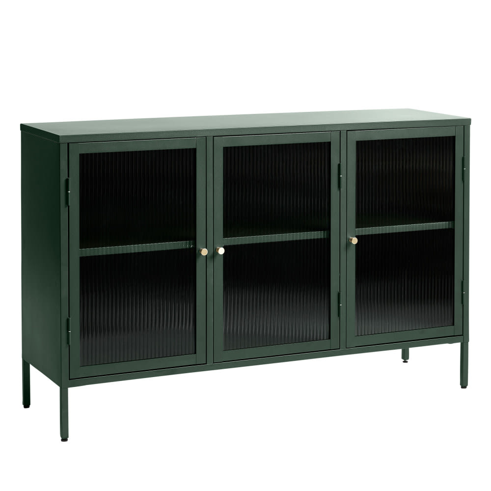 Buffet BJORN portes ouvertes sur la vaisselle