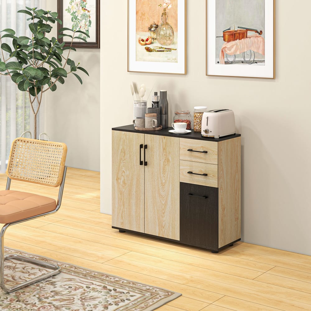 Vue latérale du buffet HOMCOM et de ses 30 cm de profondeur