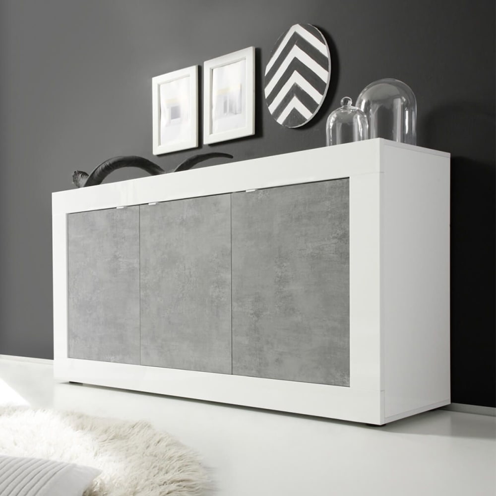Buffet OTELLO portes ouvertes sur son rangement