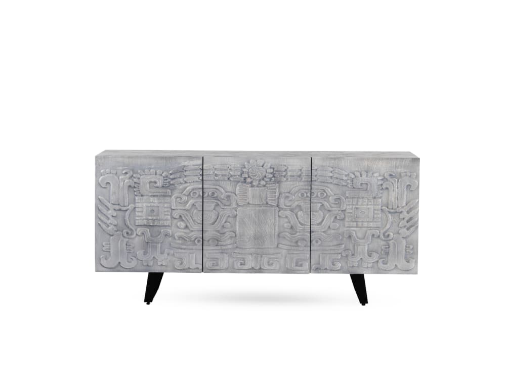 Buffet GEESE HOME 3 portes gris en manguier massif 160 cm