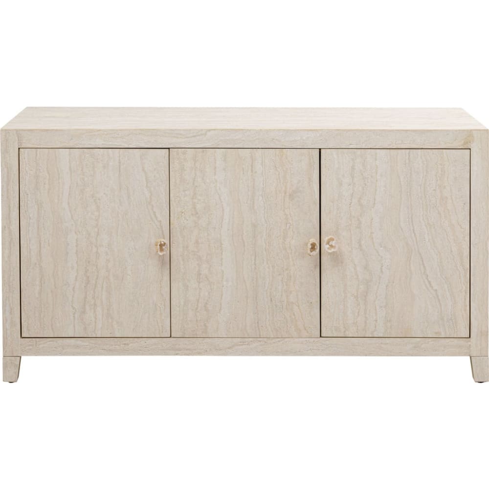 Buffet KARE DESIGN 3 portes finition imitation travertin beige 140 cm