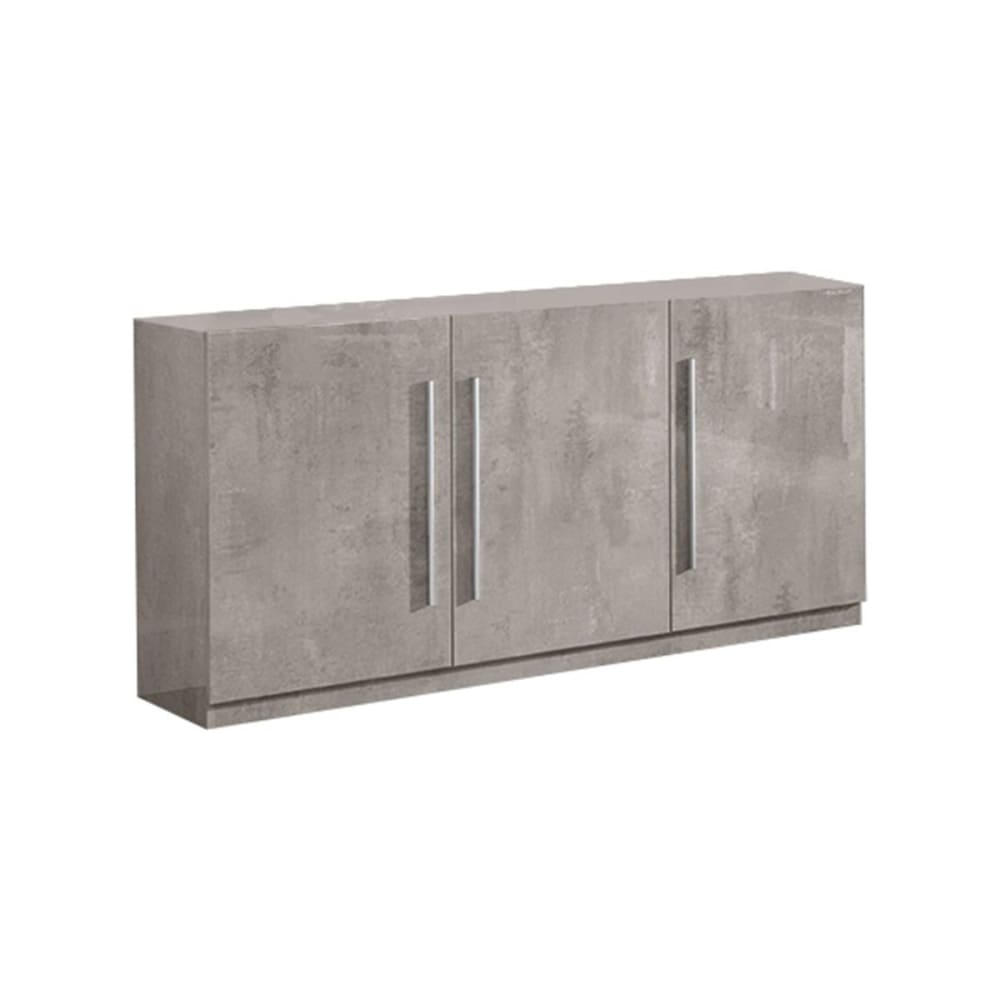 Buffet enfilade CLARK laqué effet marbre avec poignées métal 156 cm