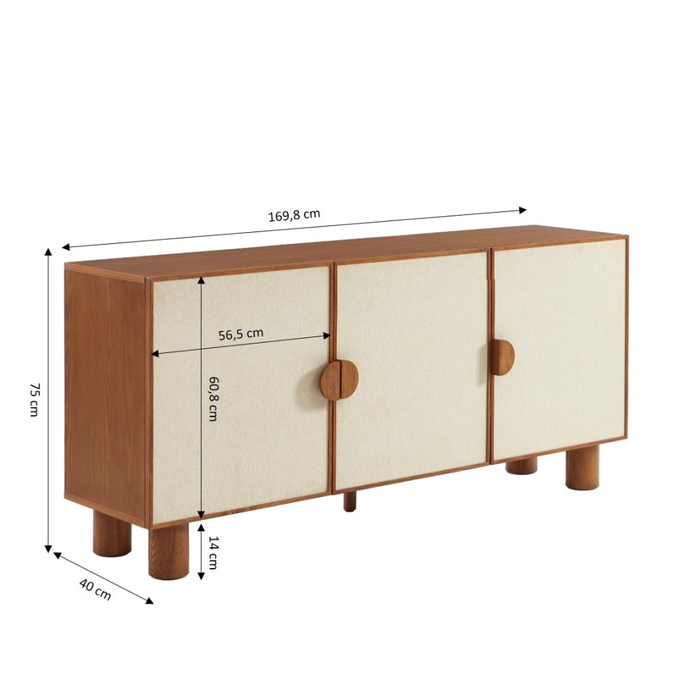 Buffet GASTON et son piètement en bois massif