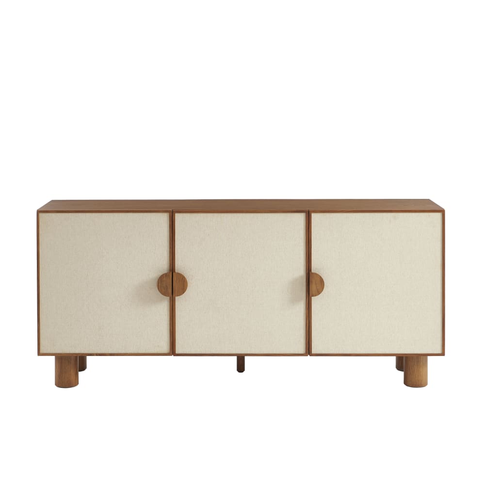 Buffet enfilade GASTON placage frêne et façades en lin 170 cm