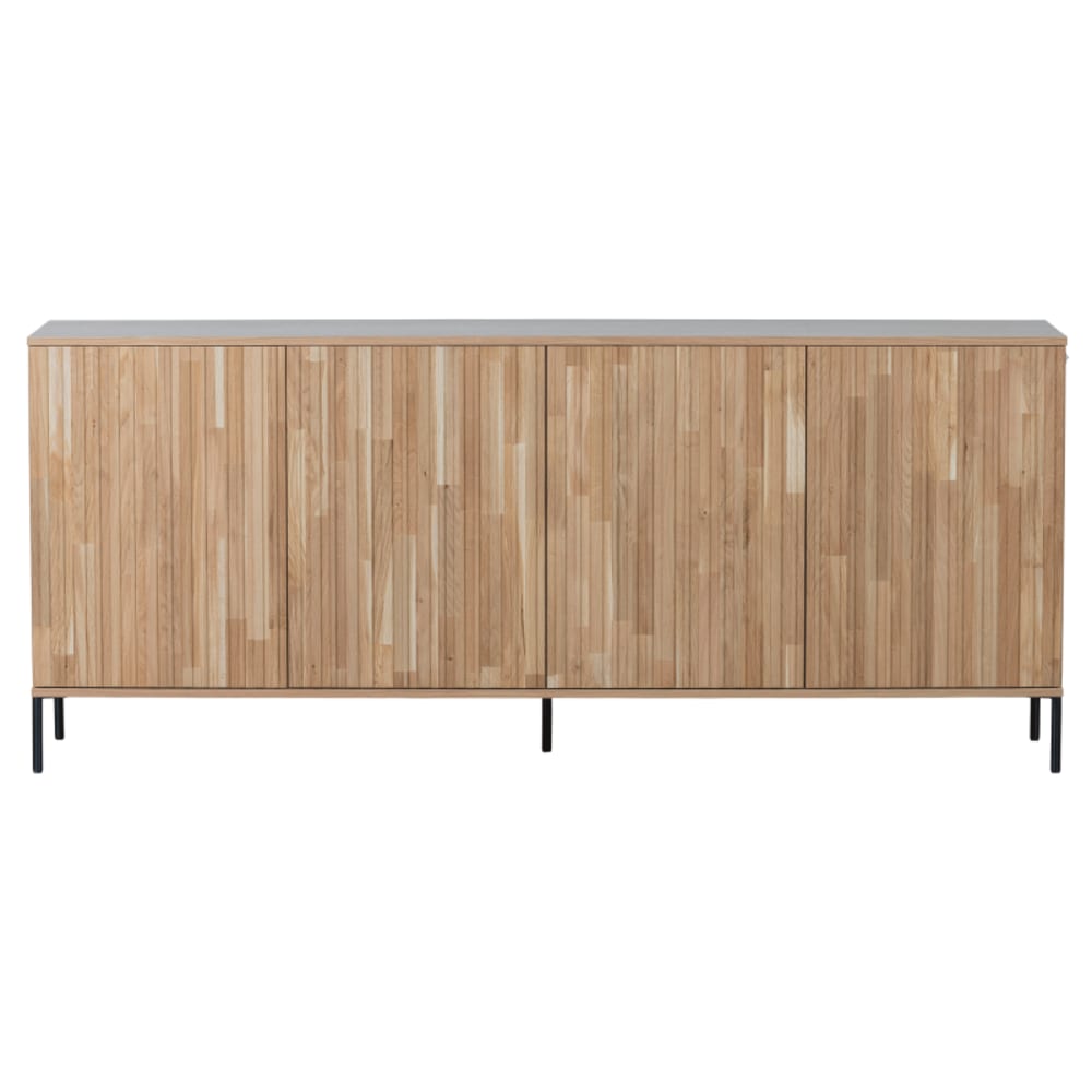 Buffet bahut 4 portes en chêne naturel 200 cm - MAY
