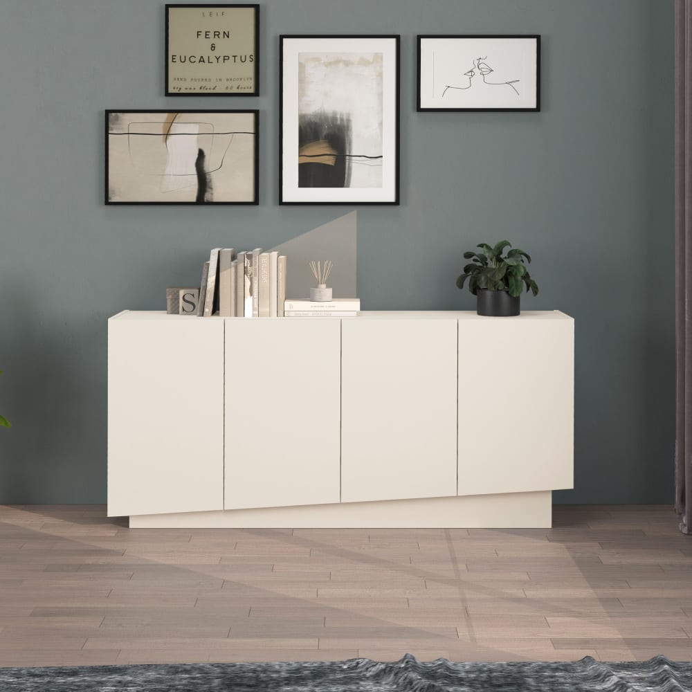 Détail des portes inclinées du buffet VELA