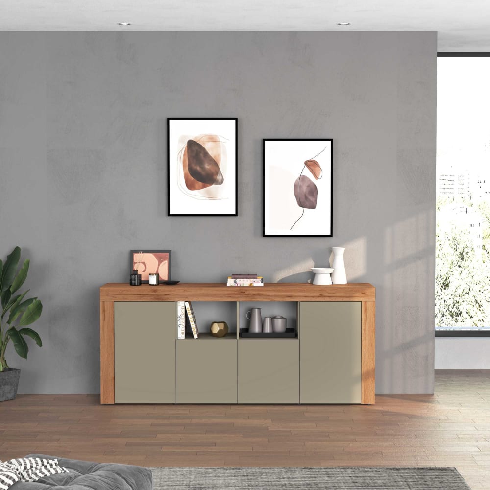 Détail des niches ouvertes du buffet CHRONOS