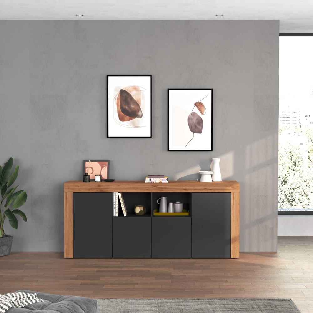Détail des niches ouvertes du buffet CHRONOS