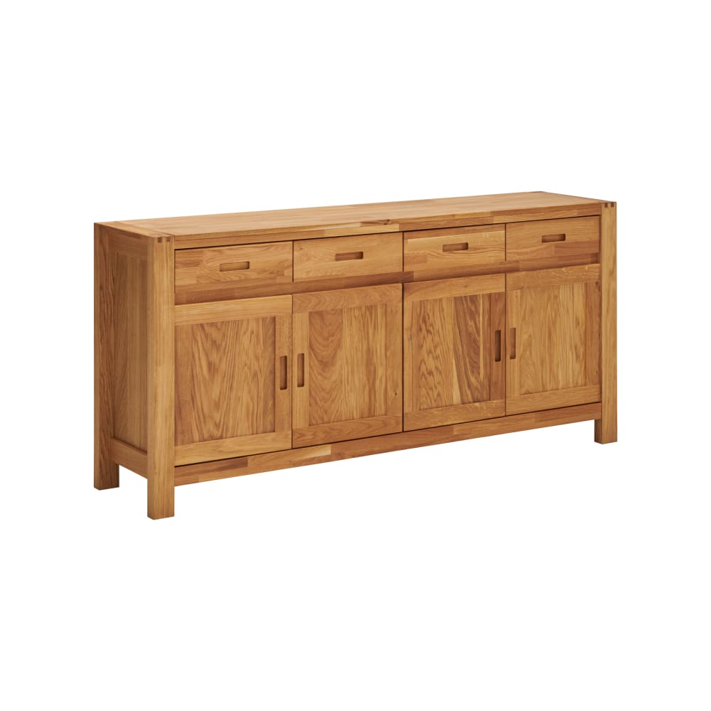 Buffet enfilade LUMINESCENCE en chêne massif huilé 182 cm avec 4 portes et 4 tiroirs